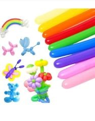 SOSİS BALON PARLAK KARIŞIK RENK 10 ADET