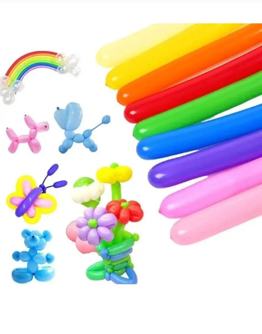 SOSİS BALON PARLAK  KARIŞIK RENK 100 ADET