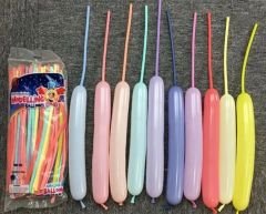 SOSİS BALON PASTEL MAKERON KARIŞIK RENK 100 ADET