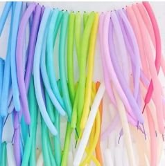SOSİS BALON PASTEL MAKERON KARIŞIK RENK 100 ADET