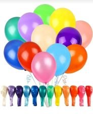 KARIŞIK RENKLİ METALİK BALON 12 INC 50 ADET