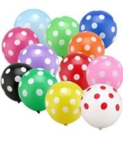 PUANTİYELİ KARIŞIK RENKLİ PARTİ BALONU 10 ADET