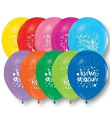 İYİKİ DOĞDUN BASKILI BALON KARIŞIK MİX 10 ADET