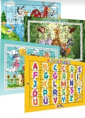 4 ADET FRAME PUZZLE SETİ 30 PARÇA EĞİTİCİ ZEKA GELİŞTİRİCİ PUZZLE 24*34cm 4'LÜ